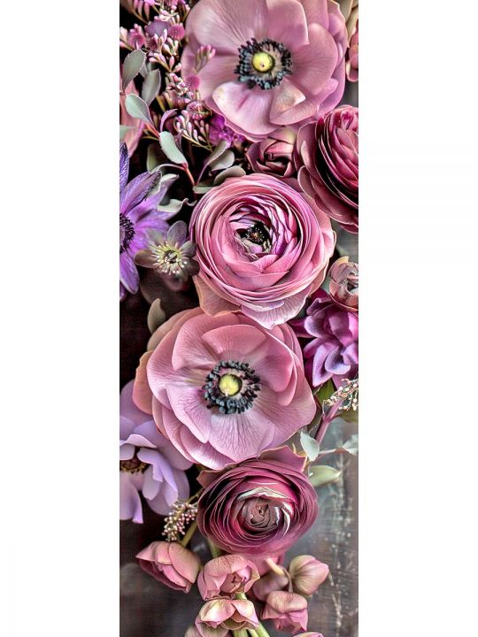 Алмазная мозаика без подрамника «Цветы» 70x24 см, 41 цветов