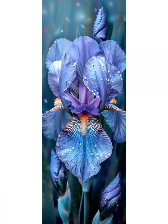 Алмазная мозаика без подрамника «Цветы» 50x17 см, 46 цветов