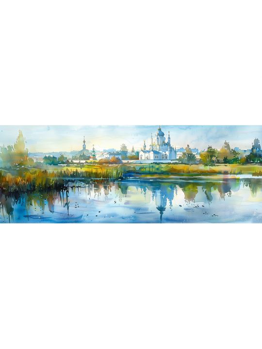 Алмазная мозаика без подрамника «Купола» 100x35 см
