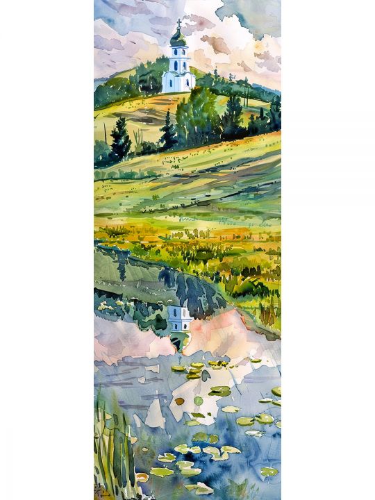 Алмазная мозаика без подрамника «Купола» 100x35 см