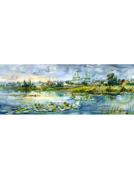 Алмазная мозаика без подрамника «Купола» 100x35 см