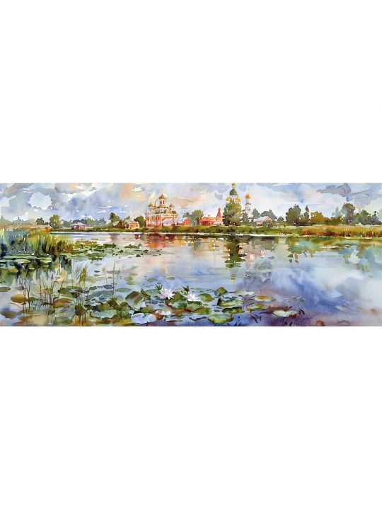 Алмазная мозаика без подрамника «Купола» 100x35 см