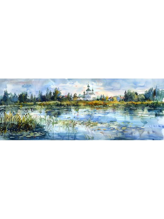Алмазная мозаика без подрамника «Купола» 100x35 см, 49 цветов