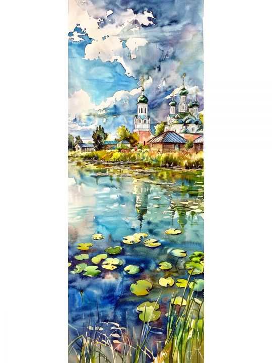 Алмазная мозаика без подрамника «Купола» 100x35 см, 50 цветов