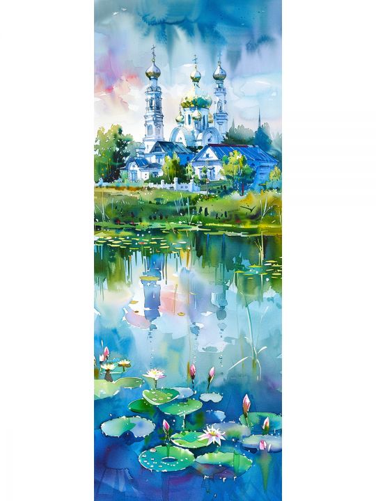 Алмазная мозаика без подрамника «Купола» 100x35 см