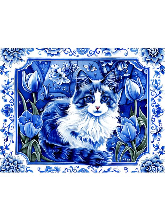 Алмазная мозаика без подрамника «Мурлыка» 40x30 см