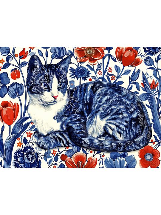 Алмазная мозаика без подрамника «Мурлыка» 25x20 см