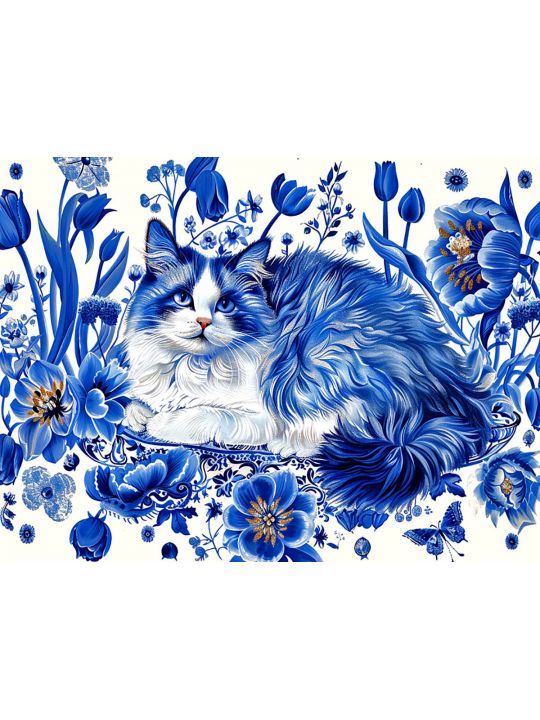 Алмазная мозаика без подрамника «Мурлыка» 25x20 см
