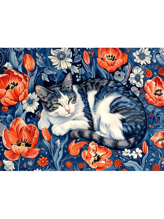 Алмазная мозаика без подрамника «Мурлыка» 25x20 см