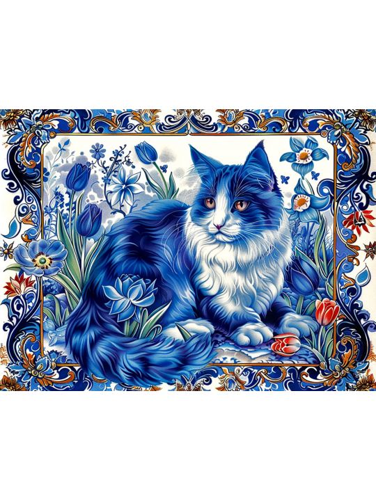 Алмазная мозаика без подрамника «Мурлыка» 25x20 см
