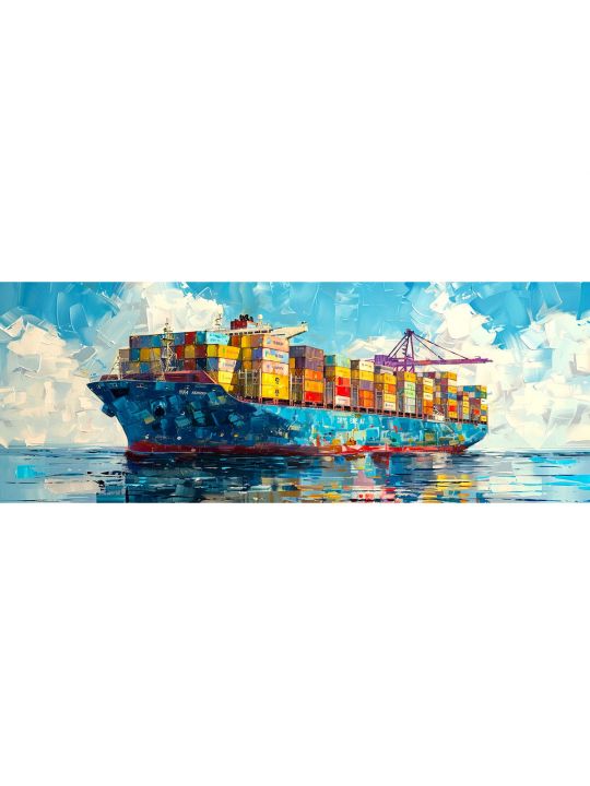 Алмазная мозаика без подрамника «Водный туризм» 100x35 см