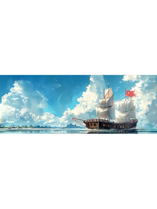 Алмазная мозаика без подрамника «Водный туризм» 100x35 см