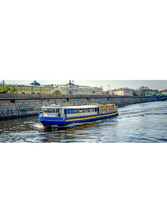 Алмазная мозаика без подрамника «Водный туризм» 100x35 см