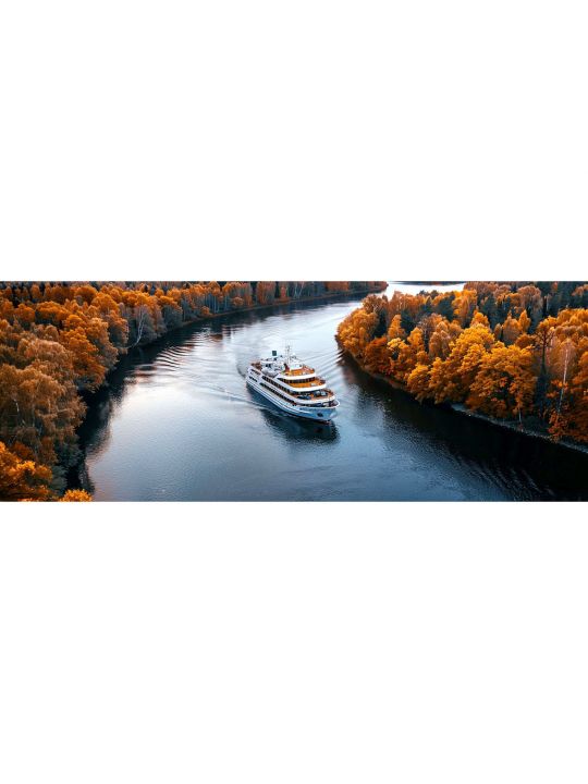 Алмазная мозаика без подрамника «Водный туризм» 90x30 см