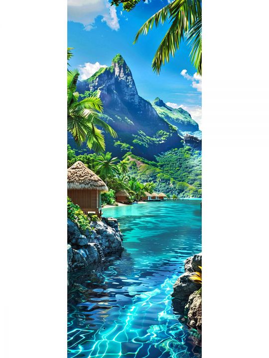 Алмазная мозаика без подрамника «Отпуск» 70x24 см, 44 цветов