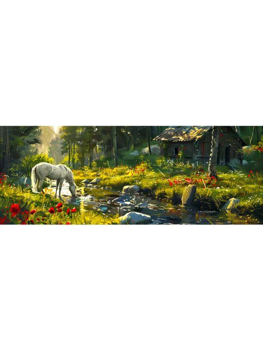 Алмазная мозаика без подрамника «Животные» 100x35 см, 50 цветов
