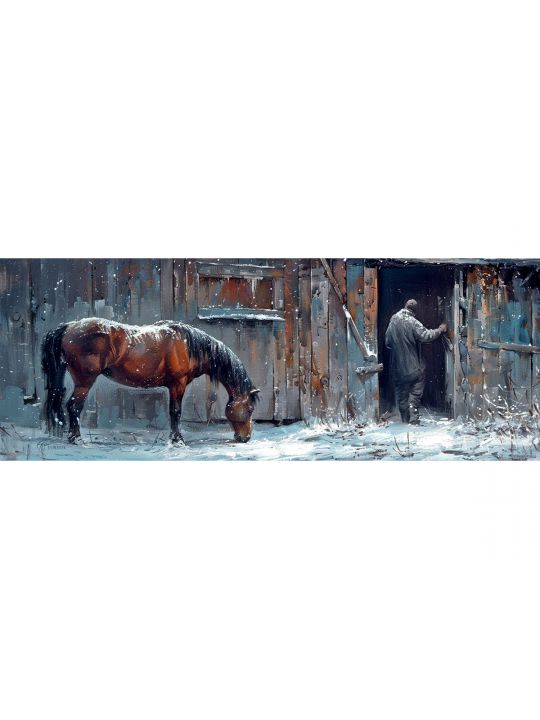 Алмазная мозаика без подрамника «Животные» 50x17 см, 50 цветов