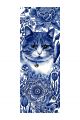 Алмазная мозаика без подрамника «Кот гжель» 50x17 см, 45 цветов