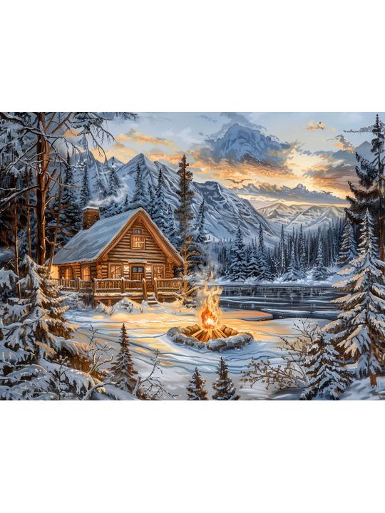 Алмазная мозаика без подрамника «Природа» 25x20 см, 34 цветов