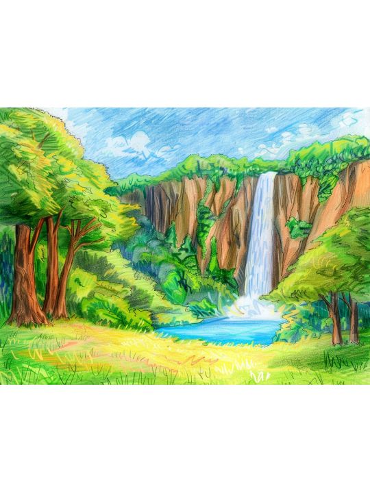 Алмазная мозаика без подрамника «Природа» 25x20 см