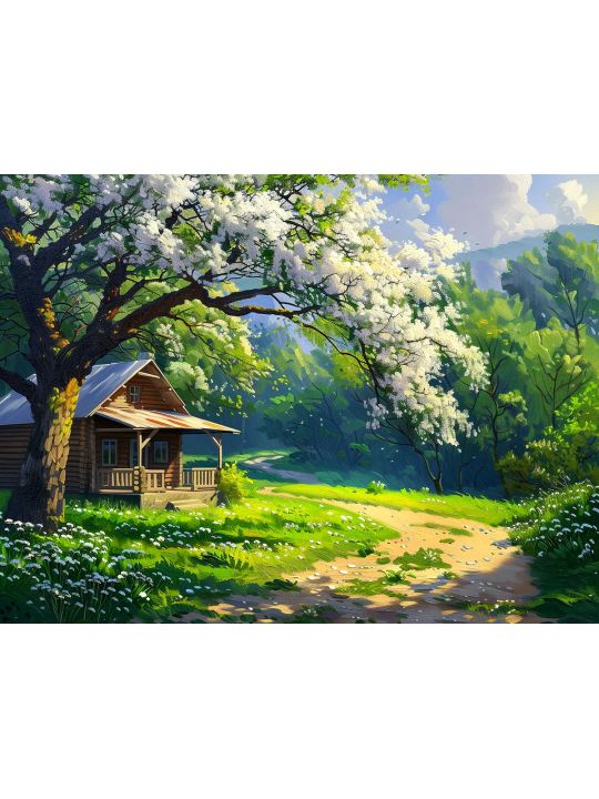 Алмазная мозаика без подрамника «Природа» 25x20 см, 40 цветов