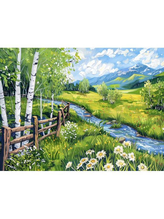 Алмазная мозаика без подрамника «Природа» 25x20 см