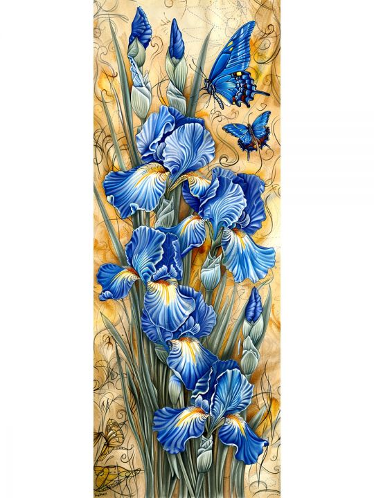 Алмазная мозаика без подрамника «Бабочки» 100x35 см, 49 цветов