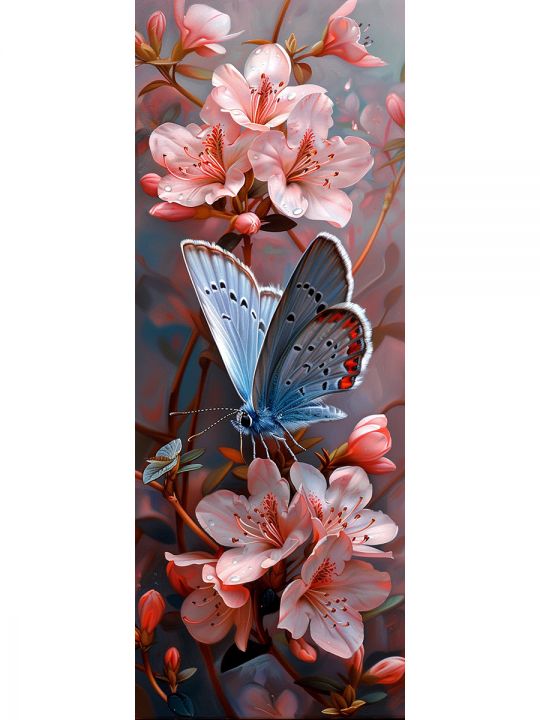 Алмазная мозаика без подрамника «Бабочки» 50x17 см, 44 цветов