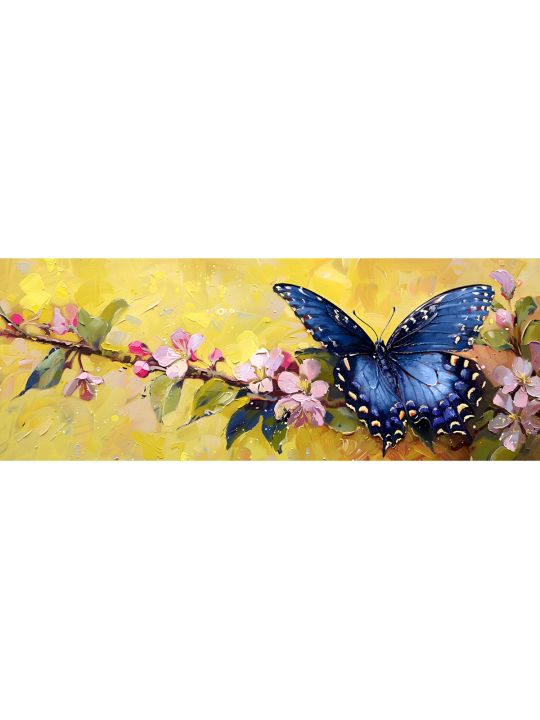 Алмазная мозаика без подрамника «Бабочки» 50x17 см, 50 цветов