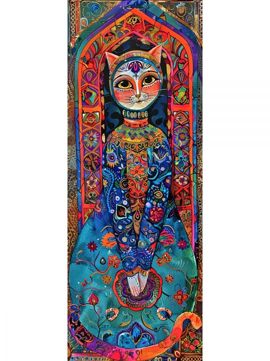 Алмазная мозаика без подрамника «Мурлыка» 100x35 см, 50 цветов