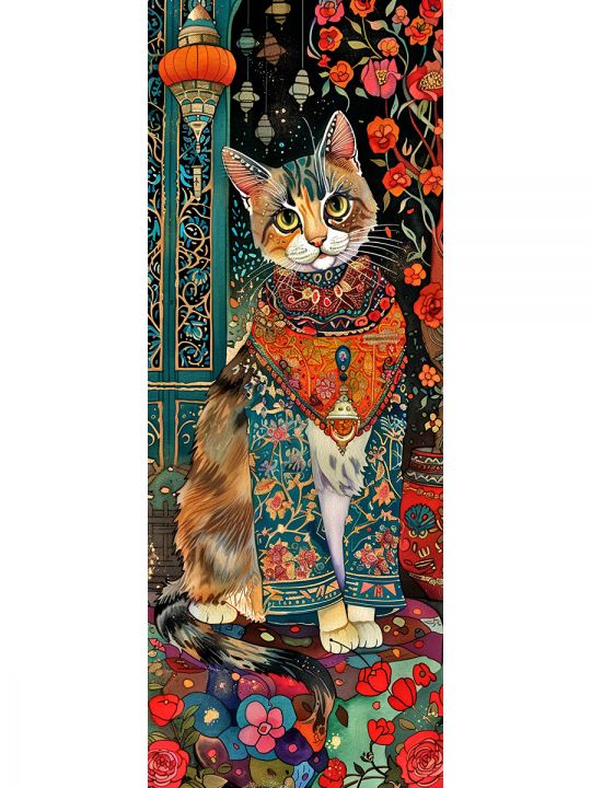 Алмазная мозаика без подрамника «Мурлыка» 50x17 см, 50 цветов