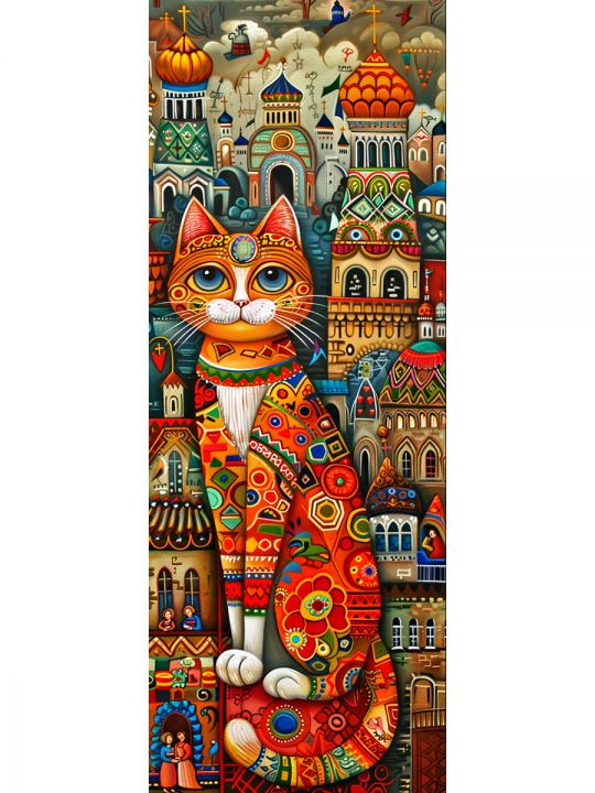 Алмазная мозаика без подрамника «Мурлыка» 50x17 см, 50 цветов