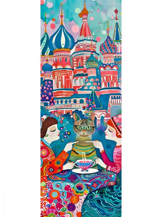 Алмазная мозаика на подрамнике «Мурлыка» 40x14 см