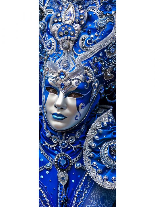 Алмазная мозаика без подрамника «Маски Венеции» 50x17 см, 50 цветов