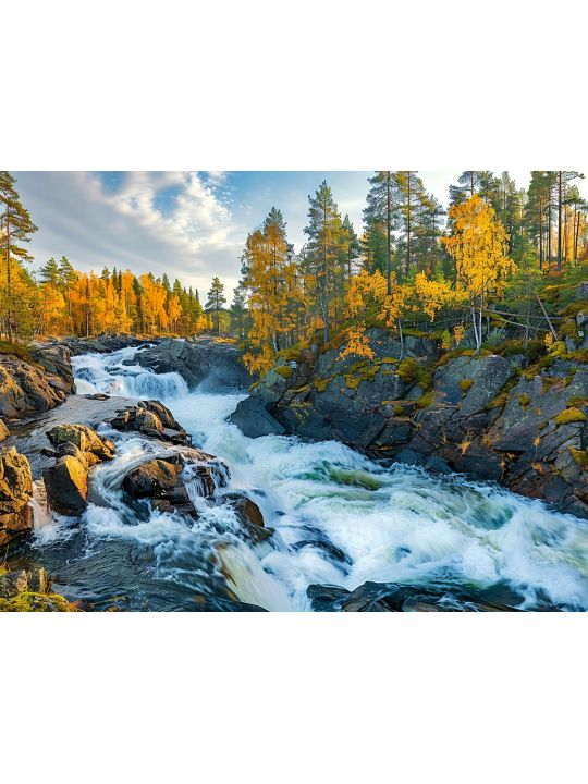 Алмазная мозаика без подрамника «Водопад» 70x50 см