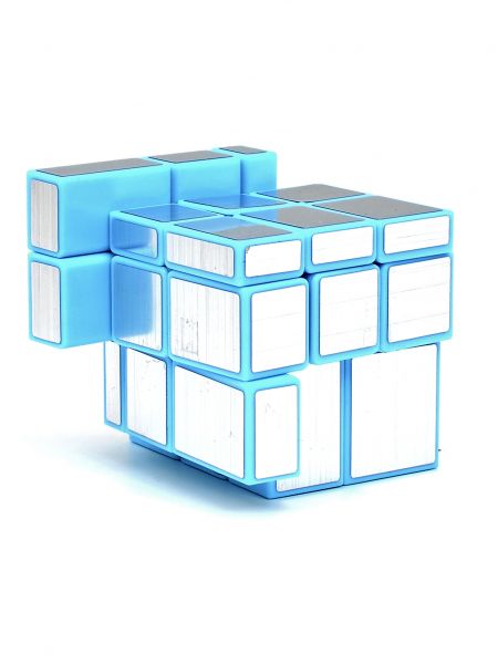  Кубик «Ice Qilin Mirrior Blue» голубой + серебряные стикеры 