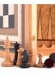 Нарды + шахматы + шашки «Семиклинка, коричневая клетка» шпон 3 в 1