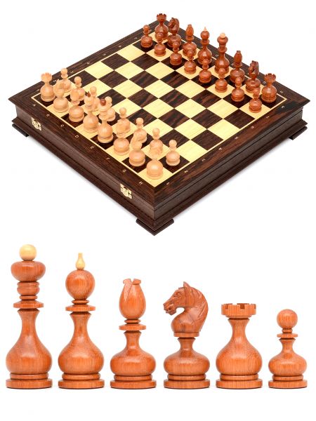 Шахматы «Суздальские» ларец стаунтон венге