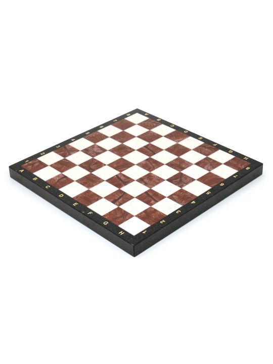 Шахматная доска «Классическая» каменная тёмно-бордовая 38х38 см