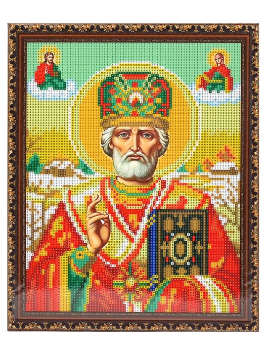 Алмазная мозаика на подрамнике «Святой Николай Чудотворец» икона