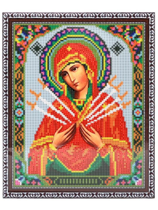 Алмазная мозаика на подрамнике «Божией Матери Семистрельная» икона