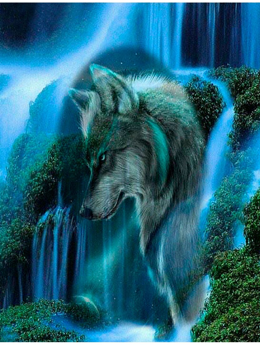 Купить картину по номерам на подрамнике "Дух одинокого волка" - gamestil.ru